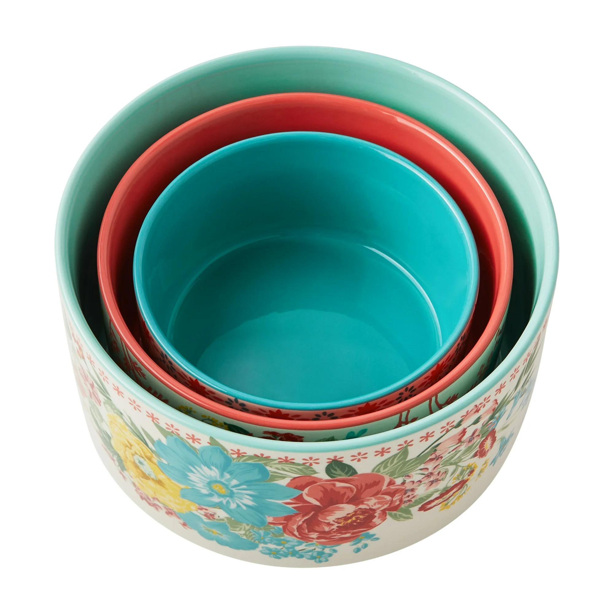 The Pioneer Woman Fancy Flourish 6-Piece Round Ceramic Bake & Store Nesting Bowls Set The Pioneer Woman Fancy Flourish 6-Piece Round Ceramic Bake & Store Nesting Bowls Set